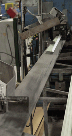 roof edge coming out of the metal forming machine